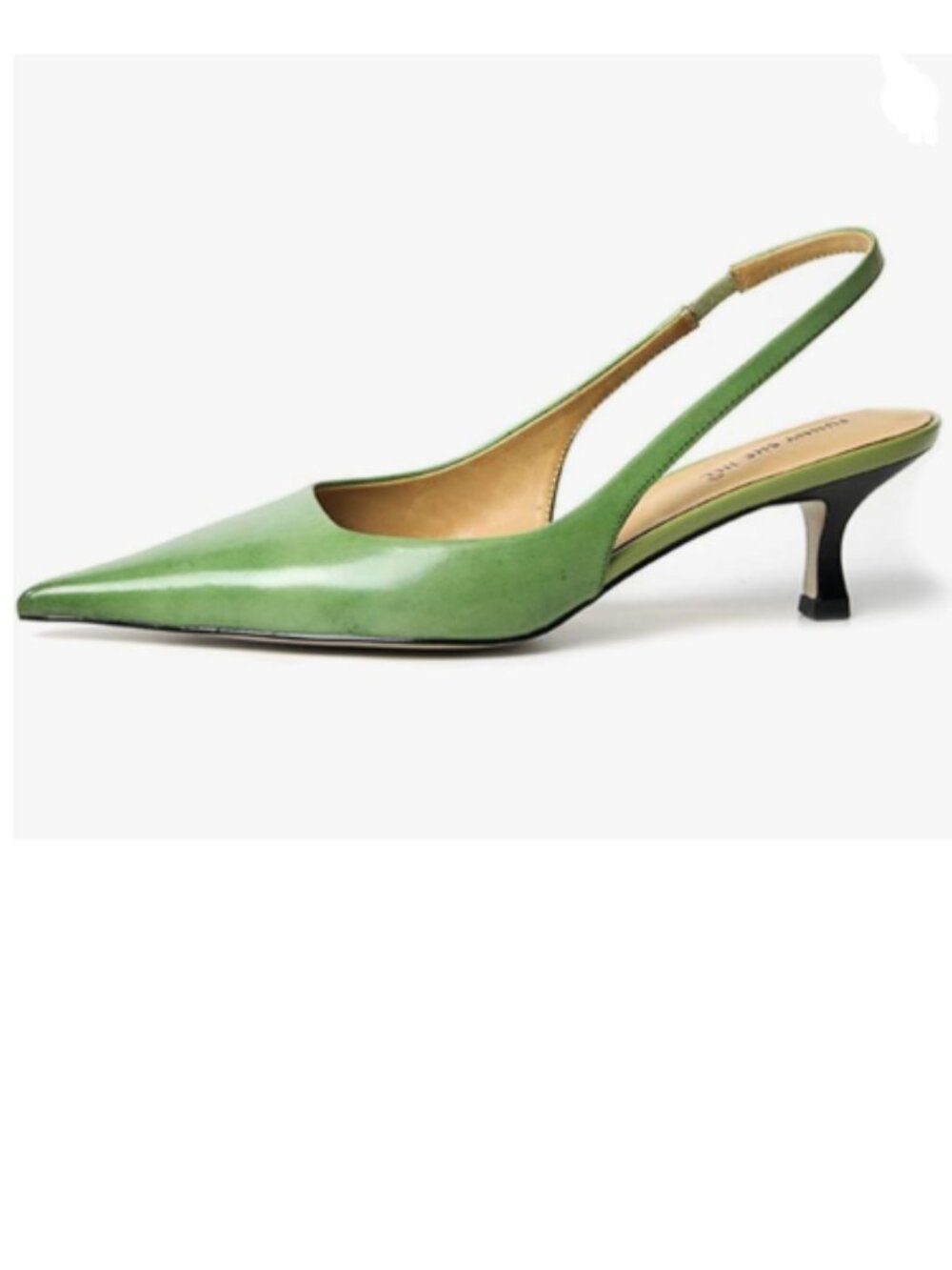 FSJ Green Kitten Heel Slingback Sandals Pointy Toe Sexy Pumps Comfortable Shoes